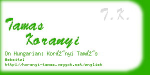 tamas koranyi business card